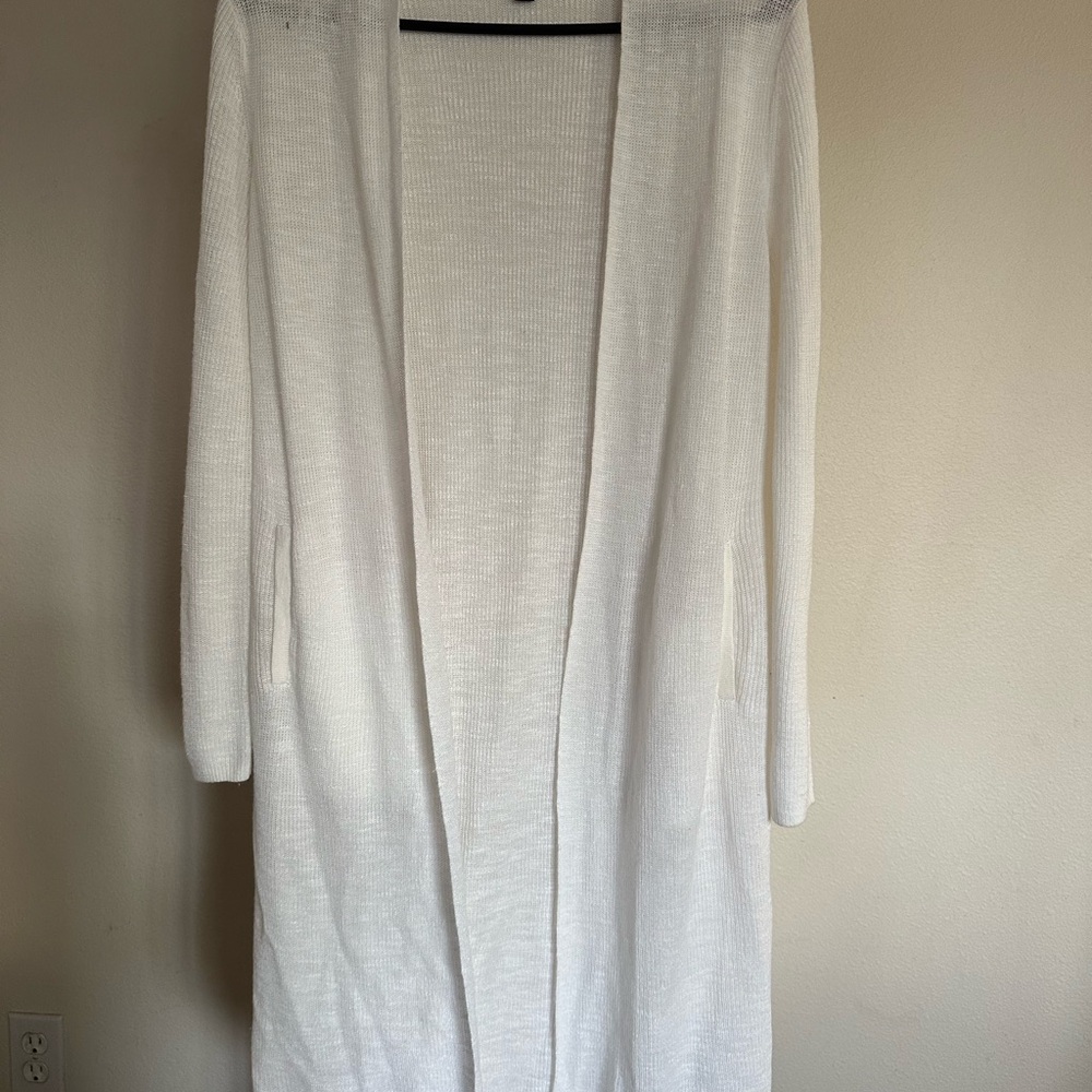 Banana Republic Soft White Open-Front Cardigan